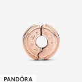 Women's Pandora Sparkling Pave Lines And Logo Clip Jewelry