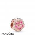 Women's Pandora Sparkling Peach Blossom Flower Charm Jewelry