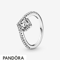 Women's Pandora Square Sparkle Wishbone Ring Jewelry Women's Pandora Square Sparkle Wishbone Ring Jewelry