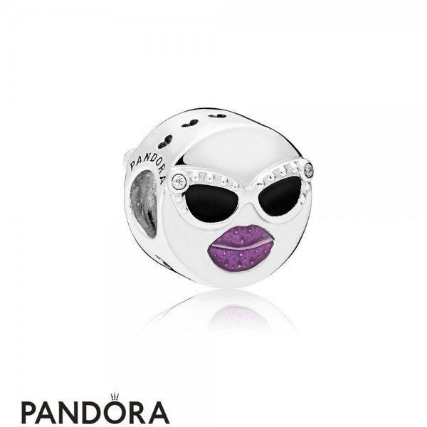 Women's Pandora Stay Cool Charm Black & Purple Enamel Jewelry