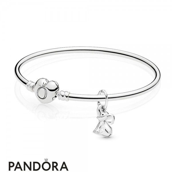 Women's Pandora Sterling Silver Lucky Elephant Bangle Set Jewelry