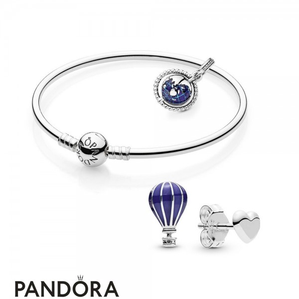 Women's Pandora Travel The Globe Bracelet And Earring Set Jewelry
