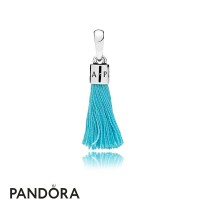 Women's Pandora Turquoise Fabric Tassel Dangle Charm Jewelry Women's Pandora Turquoise Fabric Tassel Dangle Charm Jewelry