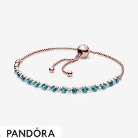 Women's Pandora Turquoise Sparkling Slider Tennis Bracelet Jewelry Women's Pandora Turquoise Sparkling Slider Tennis Bracelet Jewelry
