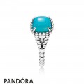 Women's Pandora Vibrant Spirit Ring Scuba Blue Crystal Jewelry