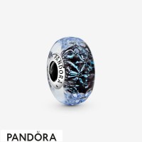 Women's Pandora Wavy Dark Blue Murano Glass Ocean Charm Jewelry Women's Pandora Wavy Dark Blue Murano Glass Ocean Charm Jewelry