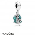 Pandora Disney Charms Ariel Sea Shell Pendant Charm Glittery Seafoam Green Enamel Jewelry