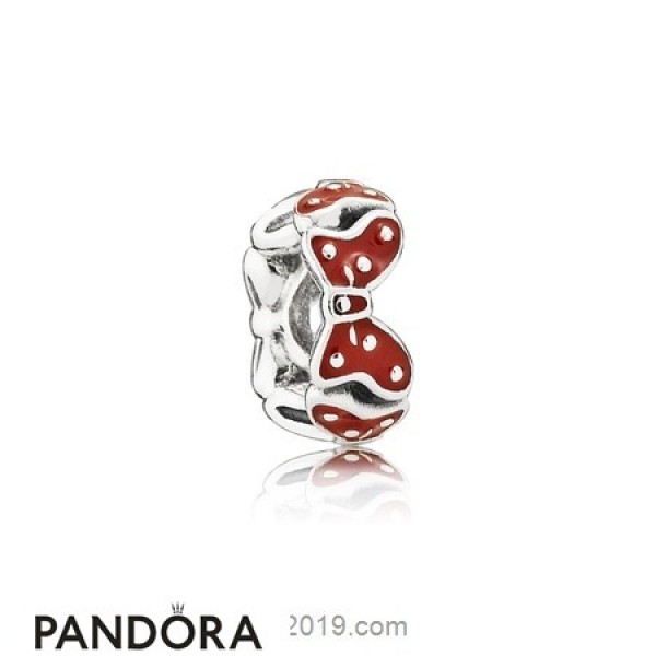 Pandora Disney Charms Minnie's Bows Spacer Red White Enamel Jewelry