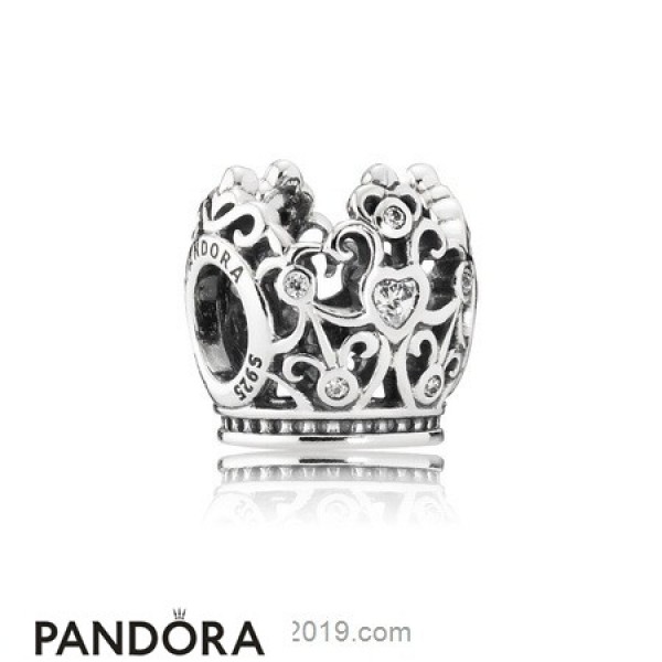 Pandora Disney Charms Princess Crown Charm Clear Cz Jewelry