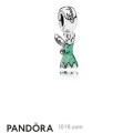 Pandora Disney Charms Tinker Bell's Dress Pendant Charm Glittering Green Enamel Jewelry