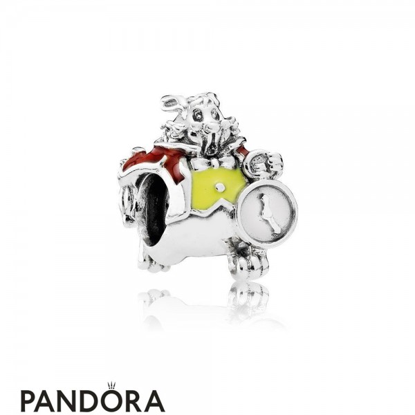 Pandora Disney Charms White Rabbit Charm Mixed Enamel Jewelry