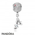 Women's Pandora Disney Floating Minnie Dangle Charm Red Clear Cz Light Blue Enamel Jewelry