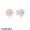 Pandora Earrings Blooming Dahlia Stud Cream Enamel Blush Pink Crystals Jewelry