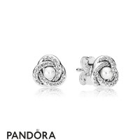 Pandora Earrings Luminous Love Knots Stud Earrings White Crystal Pearl Jewelry Pandora Earrings Luminous Love Knots Stud Earrings White Crystal Pearl Jewelry