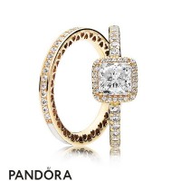 Women's Pandora 14K Gold Timeless Elegance Ring Stack Jewelry Women's Pandora 14K Gold Timeless Elegance Ring Stack Jewelry