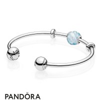 Women's Pandora Blue Ripples Open Bangle Gift Set Jewelry Women's Pandora Blue Ripples Open Bangle Gift Set Jewelry
