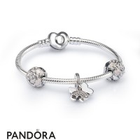 Women's Pandora Fluttering Butterfly Charm Bracelet Set Jewelry Women's Pandora Fluttering Butterfly Charm Bracelet Set Jewelry