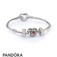 Women's Pandora July Signature Heart Birthstone Charm Bracelet Set Jewelry Women's Pandora July Signature Heart Birthstone Charm Bracelet Set Jewelry