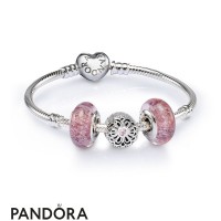 Women's Pandora Love And Friendship Openwork Charm Bracelet Set Jewelry Women's Pandora Love And Friendship Openwork Charm Bracelet Set Jewelry