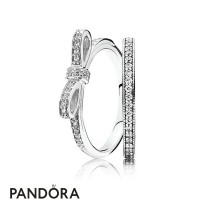 Women's Pandora Loving Bow Ring Stack Jewelry
