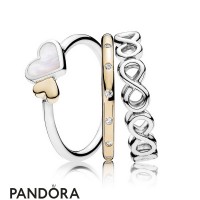Women's Pandora Loving Symbols Ring Stack Jewelry Women's Pandora Loving Symbols Ring Stack Jewelry