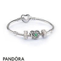Women's Pandora May Signature Heart Birthstone Charm Bracelet Set Jewelry Women's Pandora May Signature Heart Birthstone Charm Bracelet Set Jewelry