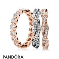Pandora Rose Alluring Braided Ring Stack Jewelry