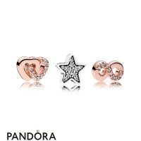 Pandora Rose Hearts And Stars Petite Charm Pack Jewelry