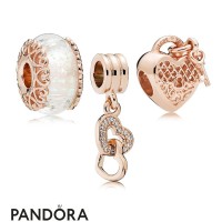 Pandora Rose Lock Your Love Murano Charm Pack Jewelry Pandora Rose Lock Your Love Murano Charm Pack Jewelry