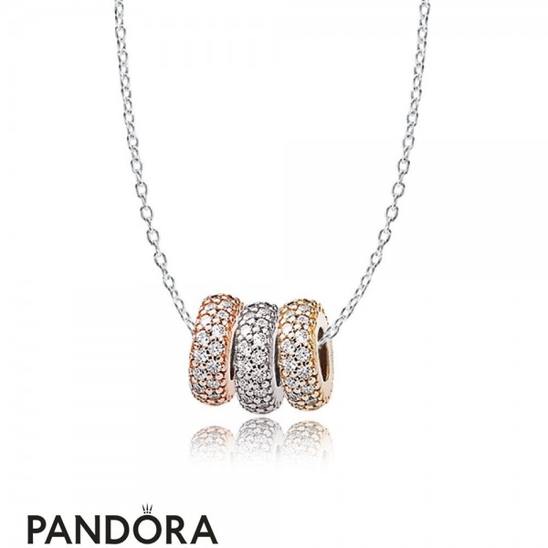 Women's Pandora 14&Gold Pandora&Rose Pave Inspiration Necklace Jewelry