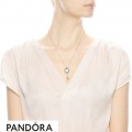 Women's Pandora Floating Locket Heart Key Necklace Sapphire Crystal Jewelry