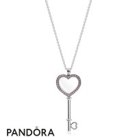 Women's Pandora Large Floating Locket Heart Key Sapphire Crystal Fancy Fuchsia Pink Jewelry Women's Pandora Large Floating Locket Heart Key Sapphire Crystal Fancy Fuchsia Pink Jewelry