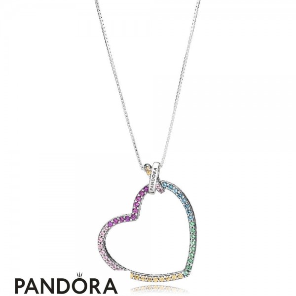 Women's Pandora Rainbow Heart Necklace Online Sale Jewelry