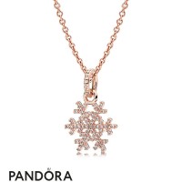 Pandora Rose Sparkling Snowflake Necklace Jewelry