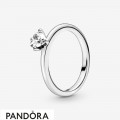 Women's Pandora Colorless Heart Solitaire Rings Jewelry
