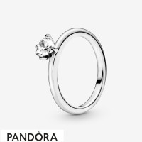 Women's Pandora Colorless Heart Solitaire Rings Jewelry Women's Pandora Colorless Heart Solitaire Rings Jewelry