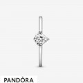 Women's Pandora Colorless Heart Solitaire Rings Jewelry