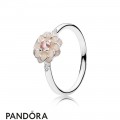 Pandora Rings Blooming Dahlia Ring Cream Enamel Blush Pink Jewelry