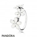 Pandora Rings Darling Daisies Stackable Ring White Enamel Jewelry