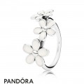 Pandora Rings Darling Daisies Stackable Ring White Enamel Jewelry