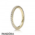 Pandora Rings Forever Pave Stackable Ring 14K Gold Jewelry