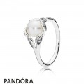 Pandora Rings Luminous Leaves Ring White Pearl Jewelry