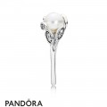 Pandora Rings Luminous Leaves Ring White Pearl Jewelry