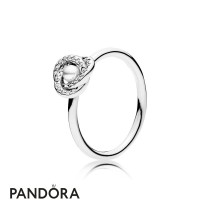 Pandora Rings Luminous Love Knot Ring White Crystal Pearl Jewelry