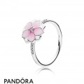 Pandora Rings Magnolia Bloom Ring Pale Cerise Enamel Pink Cz Jewelry