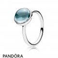 Pandora Rings Poetic Droplet Ring Aqua Blue Crystal Jewelry