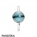 Pandora Rings Poetic Droplet Ring Aqua Blue Crystal Jewelry