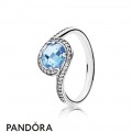 Pandora Rings Radiant Embellishment Ring Sky Blue Crystal Jewelry