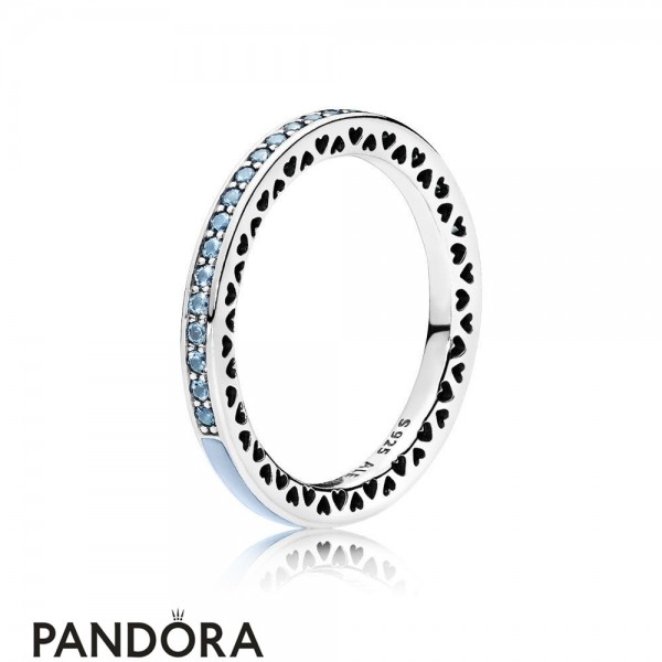 Pandora Rings Radiant Hearts Of Pandora Ring Air Blue Enamel Sky Blue Jewelry