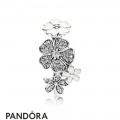 Pandora Rings Shimmering Bouquet Ring White Enamel Jewelry